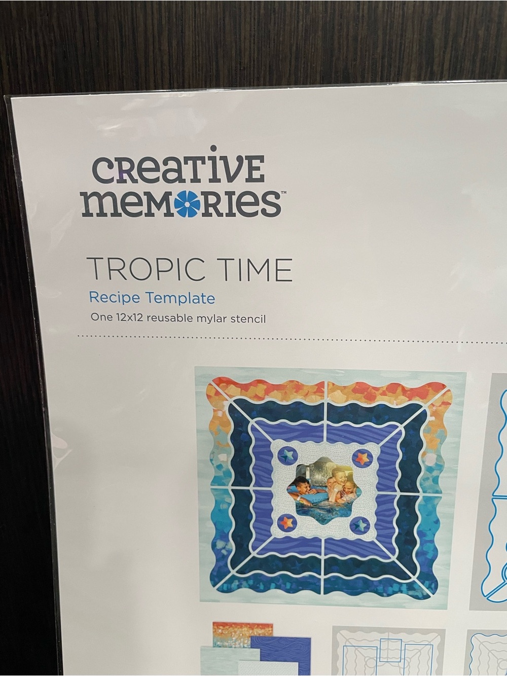 Creative Memories "Tropic Time" Recipe Template, 12x12 Reusable Stencil - NEW! - Picture 2 of 5